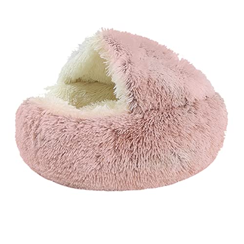 Nid pour chat peluche longue et petit chien couchage rond 50cm