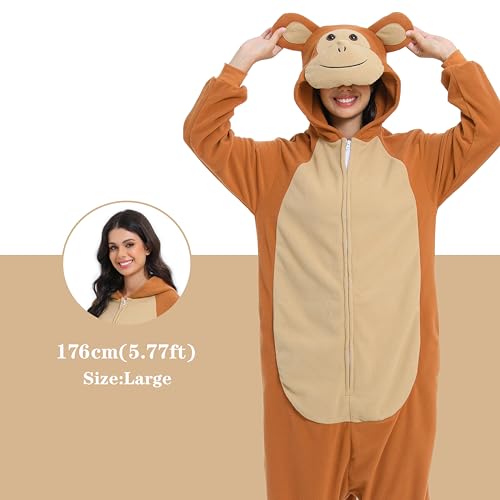 Naitoke Adult Halloween Hooded Fleece Onesie (Brown Khaki or Yellow Chick) - image 3