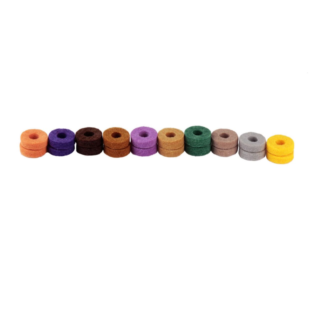 Wakauto Colorful Felt Pads for Drum Set 20 Pcs Drum Mute Cymbal Mute Pad Snare Practice Bass Felt Washers