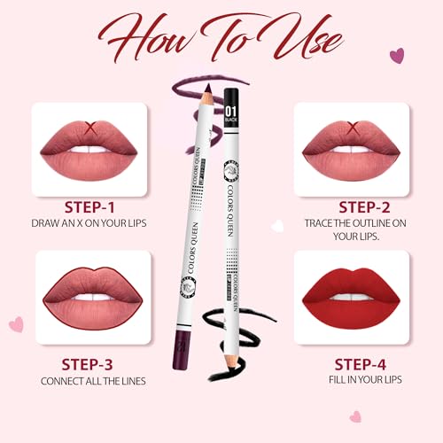 Image of Colors Queen Lip Definer Pencil | Highly Pigmented, One Swipe Smooth Application Matte Lip Liner | Long Lasting Lip Pencil (11 - Soul)