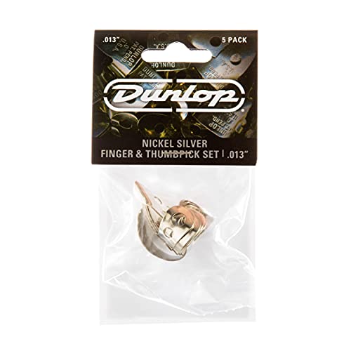 Image of Jim Dunlop 33P013 .013 Inch Nickel Silver Finger and Thumbpicks, 5-Pack