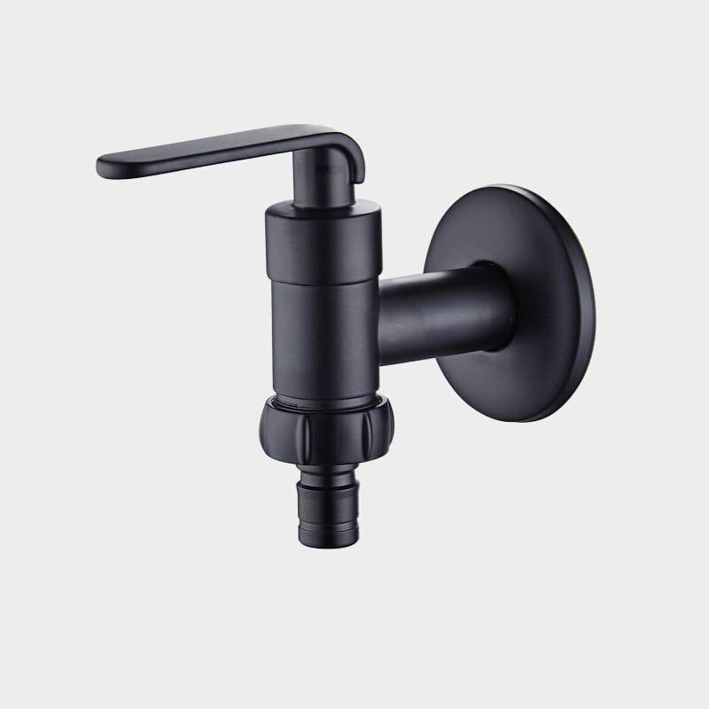 Matte Black Washing Machine Faucet Toilet Mop Small Faucet Wall Mount Outdoor Garden Tap(Style 1)