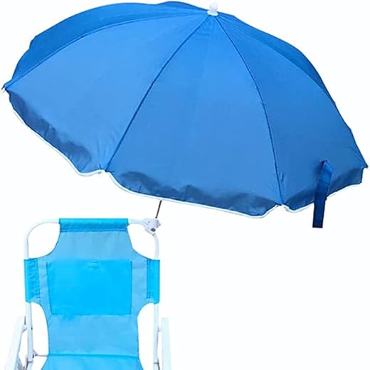 Guarda Sol para Cadeira de Praia E Piscina em Alumínio - AZUL