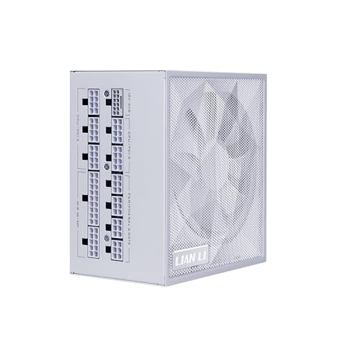 Lian Li SX1000P Platinum Compact ATX Form Factor 1000W Power Supply | 12V-2x6 Cable | ATX 3.1 PSU & PCIE 5.1 Ready - 140mm Fan - Full Modular - 10 Year Warranty - White (SX1000P.W)