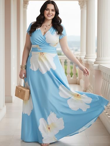 Image of KOH KOH Womens Long Modest Floor Length Flowing Summer Print Maxi Dress