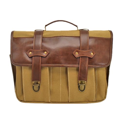 UNISTRENGH 3-in-1 Waterproof Canvas Bike Pannier Bag Brown