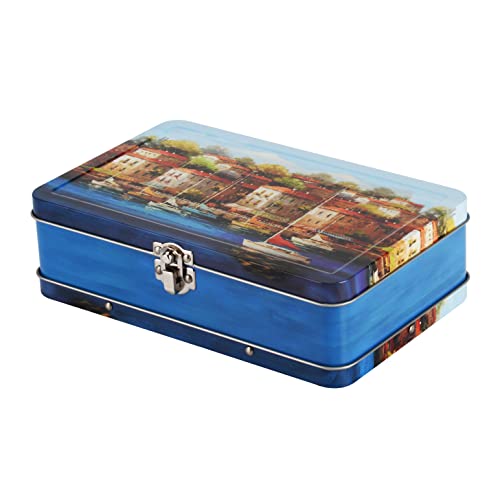 Image of DAHO Metal Storage Box with Hinge for Office, School, Home, Makeup, Arts & Crafts and Accessories (Europe)