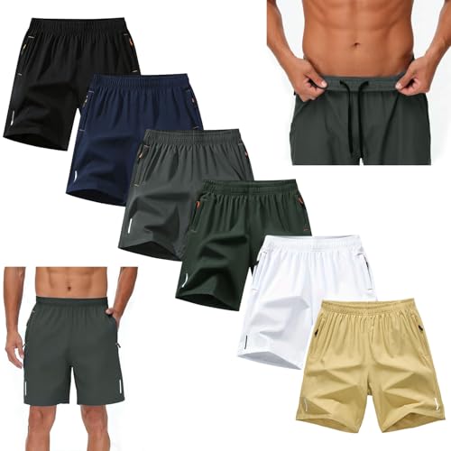 La mejor comparación de Pantalones cortos para Hombre comprados en linea. 44 Pantalones Cortos Hombre 6 Piezas,Short Casual Hombre con Bolsillos y Cintura Elástica,Versátil Pantalones Cortos Hombre Deportivos Ligeros,Secado Rápido,para...