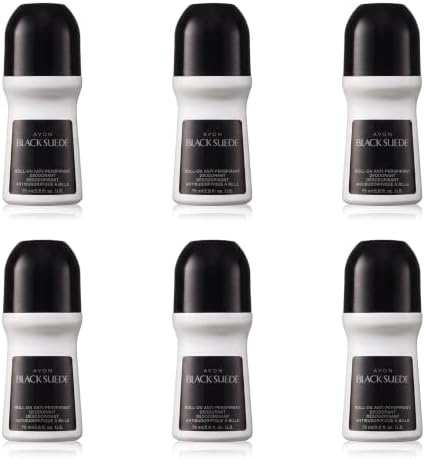 AVON Black Suede Roll-On Antiperspirant Deodorant - 2.6 oz - 6 pack