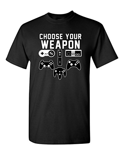 City Shirts Mens Choose Your Weapon Gamer Funny DT Adult T-Shirt Tee XL Black (X Large, Black)