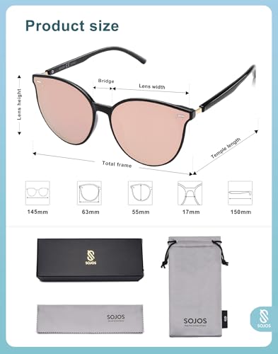 Image of SOJOS Sunglasses Womens Trendy 2025 Classic Round Retro Vintage Shades Large Frame Sunnies SJ2067