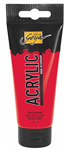 KREUL 84131 - Solo Goya Acrylic, 100 ml Tube in echtrot, cremige vielseitig einsetzbare Acrylfarbe in Studienqualität, auf Wasserbasis, schnell und matt trocknend, gut deckend, wasserfest