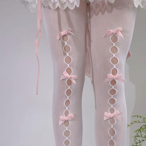 Dorilin Womens Fishnet Tights with Bows Lolita Fishnet Stockings 80S 90S Gothic Leggings4