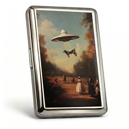 Vintage - Style Versatile Card & Cash Case Art Deco Design Metal Wallet with RFID and Holds King Size / 100s Women and Men Easy Snap Business Card Box for Credit Cards Cash Id Business Cards