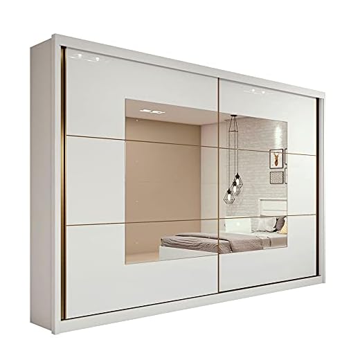 Guarda-Roupa Casal com Espelho Toronto 2 PT Branco