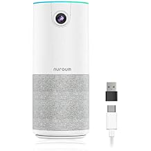 NUROUM C10 Conference Webcam with Microphone Speaker, Portable All-in-1 Design, 1080P 90 Camera for Video Conference, 10ft Voice Pickup/AI Noise Cancellation, USB Plug&Play for PC/Desktop Zoom/Teams