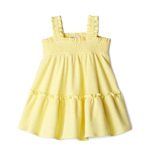 Amazon Essentials x Sofia Grainge Toddler Girls Smocked Cotton Dress Light Yellow 3T