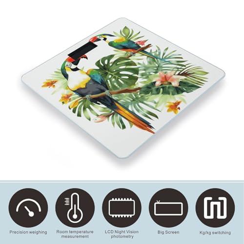 Báscula digital de baño con plataforma de vidrio templado 10x10 in miniatura 3