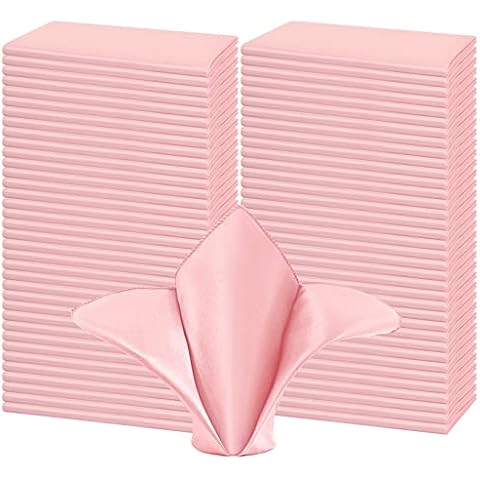 72 Pack Rose Gold Satin Dinner Napkins Cover