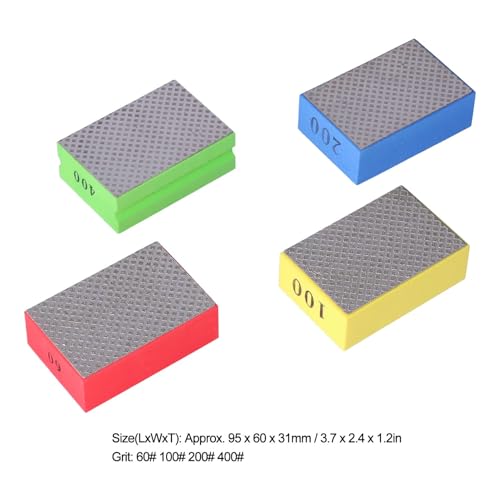 4PCS Diamant-Hand polier pads, 60# 100# 200# 400# Grit Schleif block Glass chl eifer für Fliesenstein Trimmen Entgraten