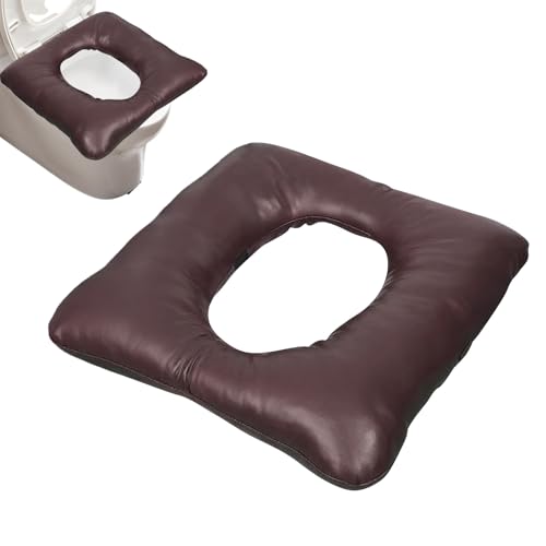 Elevadores de Inodoro para Mayores | Almohadilla Antideslizante de Cuero PU | Elevador de Asiento de Inodoro Acolchado para Personas Mayores | para Hogar, Baño, Apartamento, Hotel, Ancianos y Abuelas