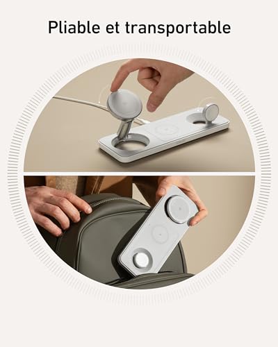 Anker Chargeur Induction iPhone Station de Recharge à Induction 3 en 1 Pliable - vue 7