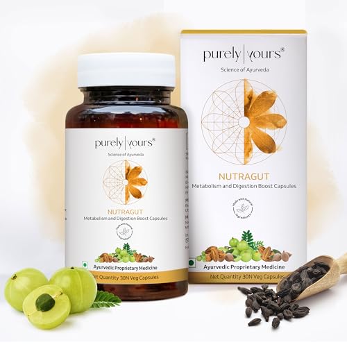 Image of Purely Yours Nutra Gut Triphala Capsules for Gut Health, Improves Metabolism, Bloating, Acidity & Constipation Relief, Gut Cleanse for Men & Women, 30 Veg Capsules