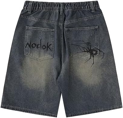 Y2k Shorts folgados masculinos Harajuku Spider Graphic Shorts