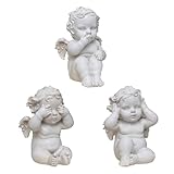 Abaodam 3pcs Angel Figurines Cherub Figurine Statue Hear-No See-No Speak- Statue Decor Ornaments for Home Office Christmas Wedding Centerpiece Easter Decor