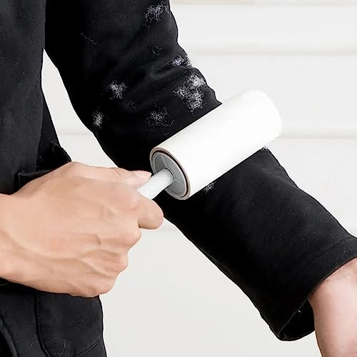 بكرة ازالة وبر شعر الحيوانات الاليفة من اليجانسي، بكرة شعر للاثاث والملابس، مزيل وبر احترافي، مزيل وبر للكنبة مع عبوتين لاعادة التعبئة.