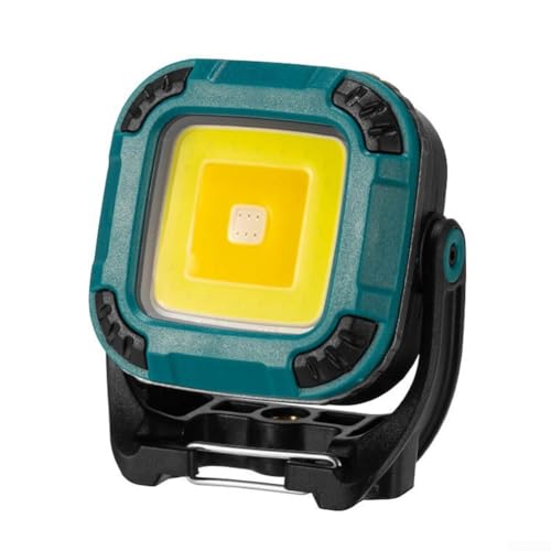 Luz de trabajo LED recargable portátil con base magnética y soporte para trípode, batería de 1200 mAh, ideal para actividades al aire libre, incluyendo camping y reparaciones (azul)