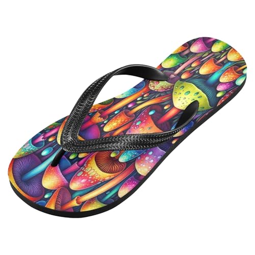 Burbuja Colorful Mushrooms Flip Flops for Women Men, Soft Thong Sandals Rubber Slippers for Pool Beach Essentials2