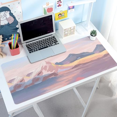 レザー調 デスクマット 大型マウスパッド 両面2色 防水キーボードマット オフィス用品 学習机 1400x700mm PC机 ゲーム 装飾 ノートパソコン用 画像02 家庭用 事務用 作業用