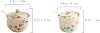 Vista 2 de Mathew Retro Sakura - Tarro de condimentos de cerámica para condimentos, sal y azúcar, con tapa y cuchara