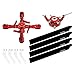 Microheli CNC Quad Carbon Plastic Blades Conversion Set (RED) - GOOSKY S2