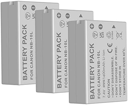 Maxsimafoto - 2x Batteries Piles 1100mAh Compatible NB-10L NB10L Pour Canon POWERSHOT SX40 HS, SX50 HS, G1 X, G1X, G15, G16 (Lot Double