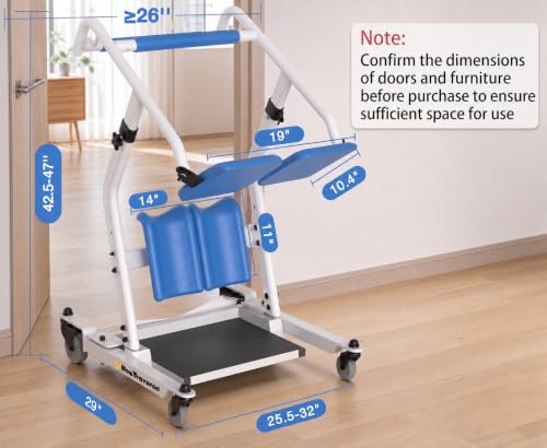 Image of Sit to Stand Lift for Elderly,Patient Transfer Stand Assist Aid,Sit to Stand Patient Lift for Seniors,Aid for Home Care Use,Elderly Lift Assist Transfer Device-Transport Chair Stand Assist, 400l cap