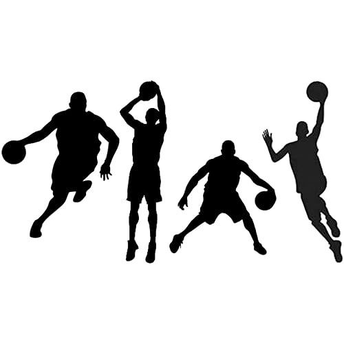 Fencosyn Basketball Slam Dunk Silhouette Wall Decals Sport Player Wall