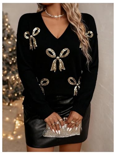 Image of GORGLITTER Women's Plus Size American Flag Sweater Fall Chunky Oversized Long Sleeve Crew Neck Knit Tops
