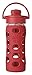 Lifefactory 12-Ounce BPA-Free Glass Water Bottle with Flip Cap & Silicone Sleeve, Red