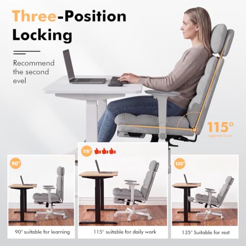 Image of GXJ Criss Cross Legged Office Chair with Flip-up Arms, Footrest, G800 Plus