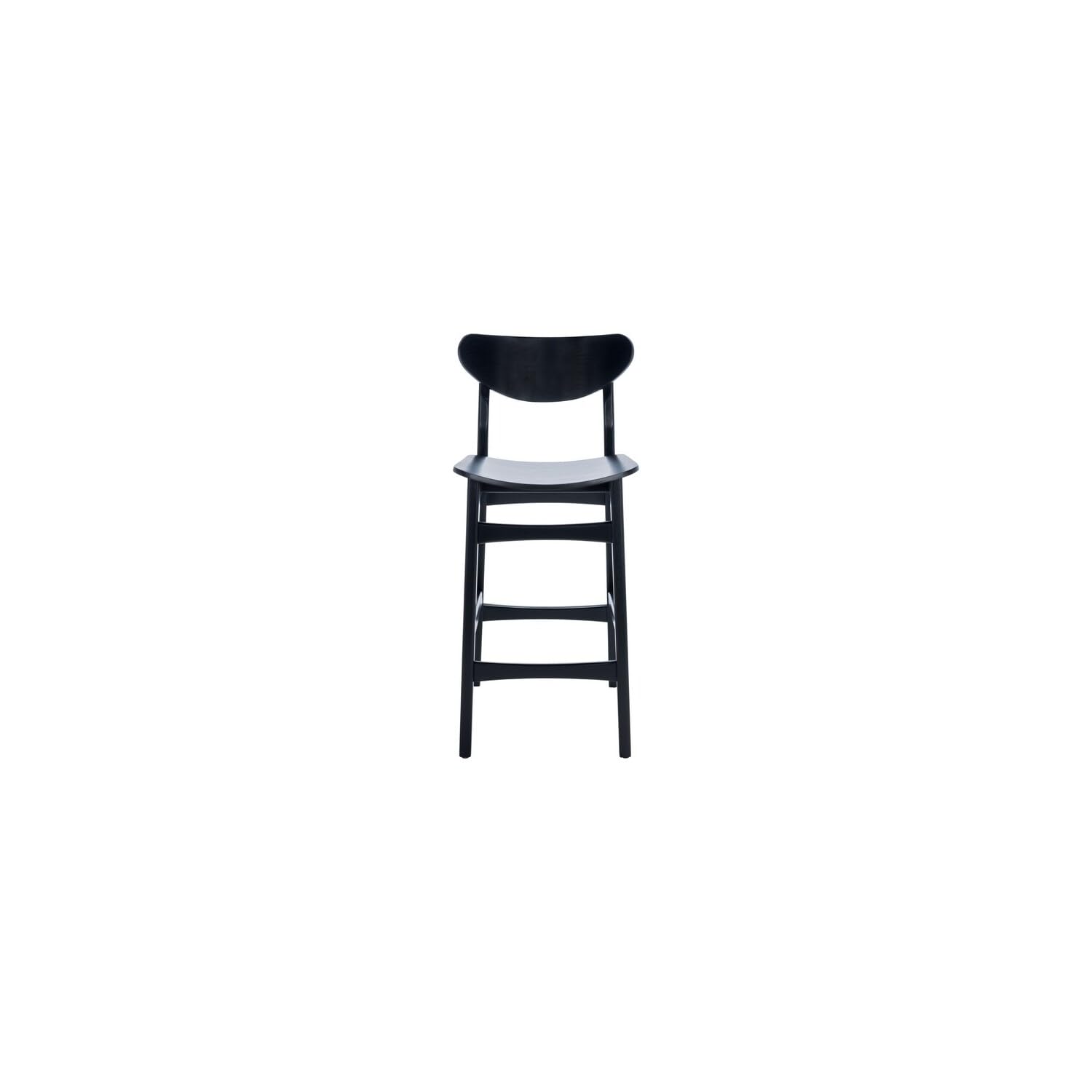 SAFAVIEH Home Collection Thaxton Mid-Century Farmhouse Black 26-inch Counter Stool