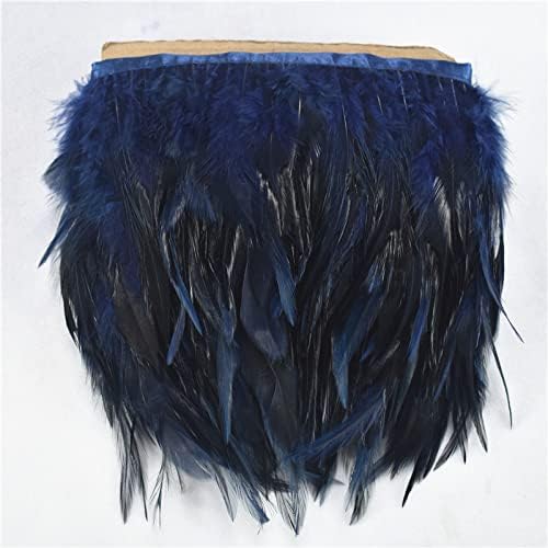 Zamihalaa - 5Meter/10Meters/Lot Saddle Rooster Feather Trim 10-15CM Burgundy Pheasant Feathers for Crafts Trimming Ribbon Fringe Trim Plumas - 10 Meters
