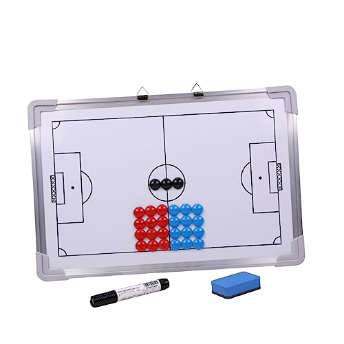 GRIRIW 27Pcs Aluminum Alloy Magnetic Football with Fridge Magnets Eraser and Marker Pen for Training Sessions and Strategy Diagrams