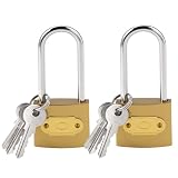 2 Piezas Candados Misma Llave, 38mm Candado con Llave, Candados con Arco Largo, Candado Pequeño de Seguridad para Taquillas, Armarios, Equipaje, Puertas, Ventanas, Garaje, Bicicletas