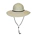 Beige Packable Cotton Fabric Sun Hat, Wide Circle Brim w/Chin Strap, UPF 50+