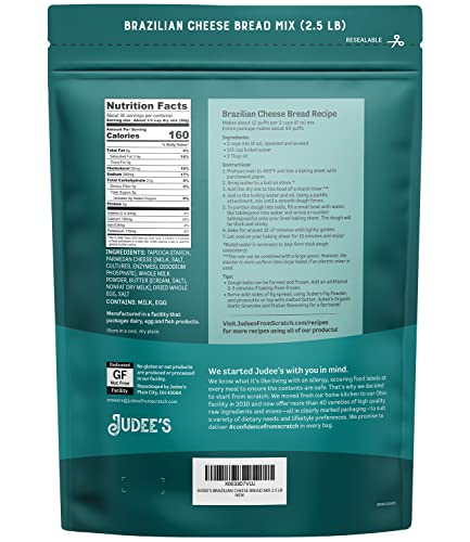 Judee's Brazilian Cheese Bread Mix 2.5 Lb - Non-Gmo And Just Add Water- Great For Preparing In Advance And Making Fresh - Gluten-Free And Nut Free Facility #TOP1