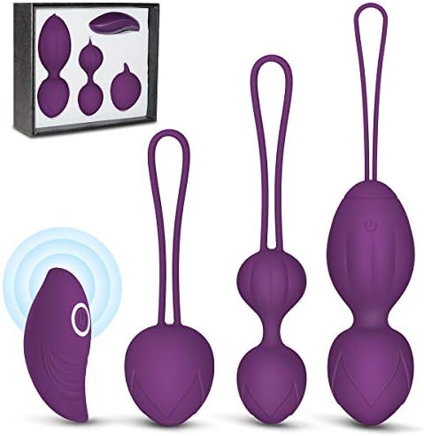 Ben Wa Balls, Silicone Kegel Exercise Weights Doctor Recommended for Women Bladder Control and Pelvic Floor Tightening Exerciser (Purple, 3 Balls)
