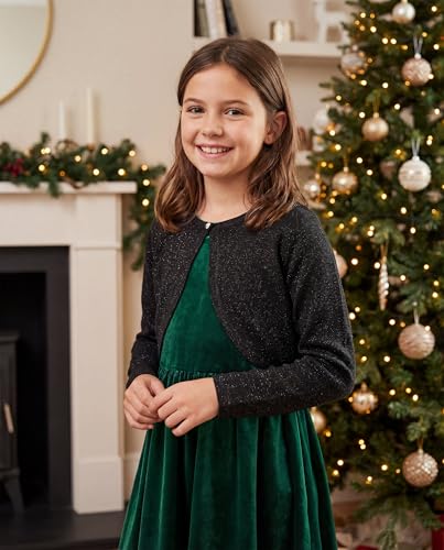 Image of BOLEROSE Girls Long Sleeve Sparkle Cardigan Childrens Kids Bolero Shrug