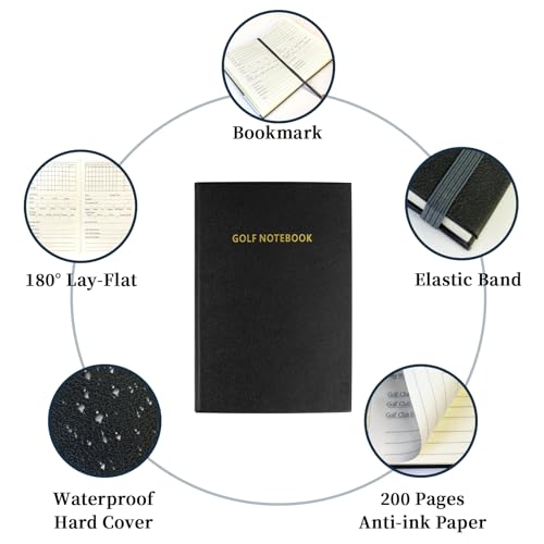 KOFULL Golf Scorecard Holder Golf Scorecard Book Golf Yardage Book Set including Golf Pen Golf Ball Mark& Golf Tees Golf Gifts for Men - Image 2